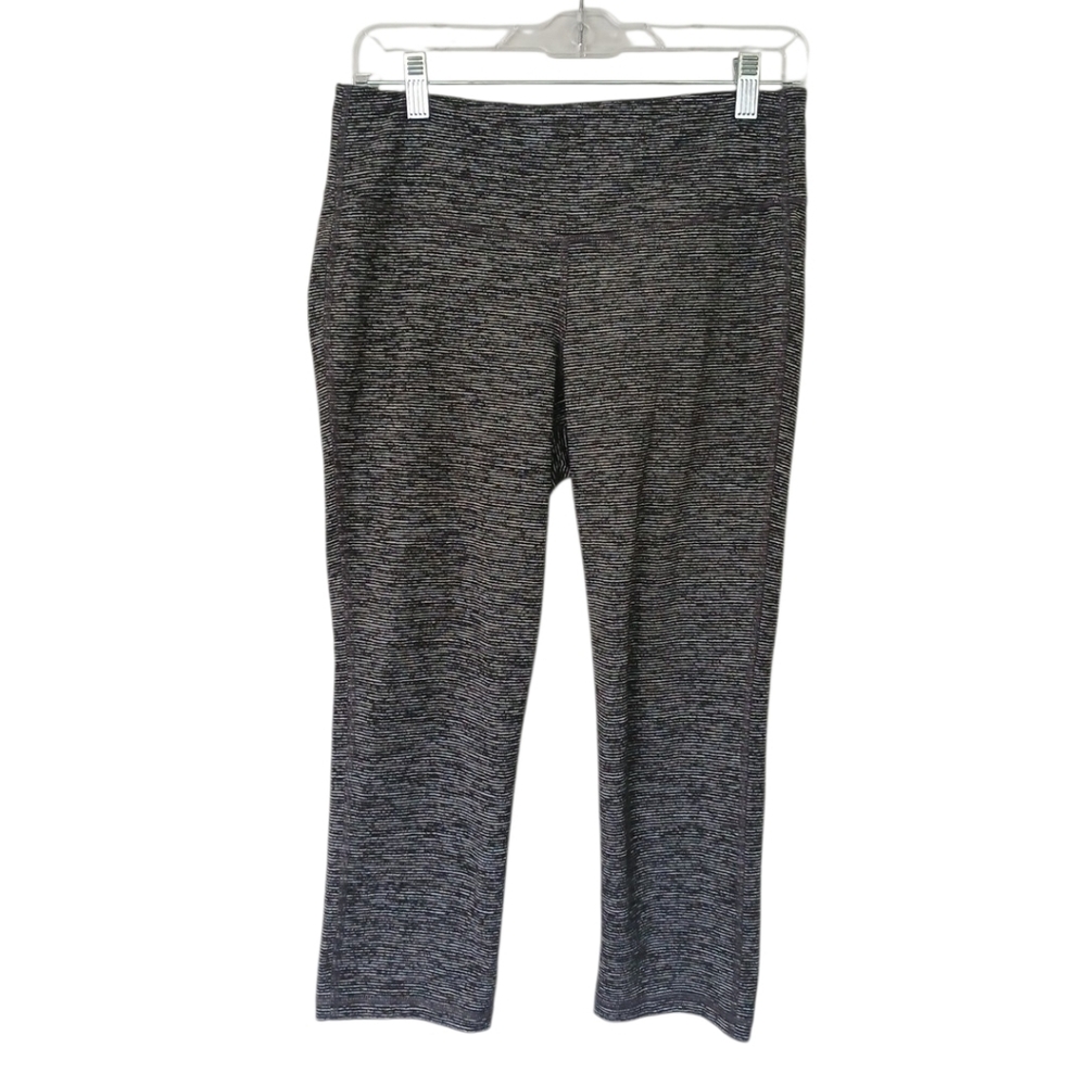 Old Navy Go Dry Black Dark Gray Striped Cropped Activewear Pants Size Large